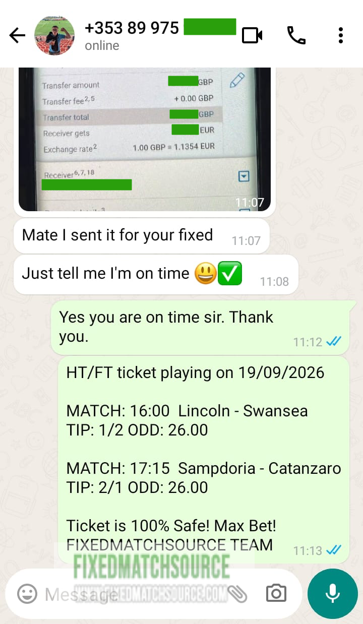 Double Fixed HT/FT Matches 19.09.2026