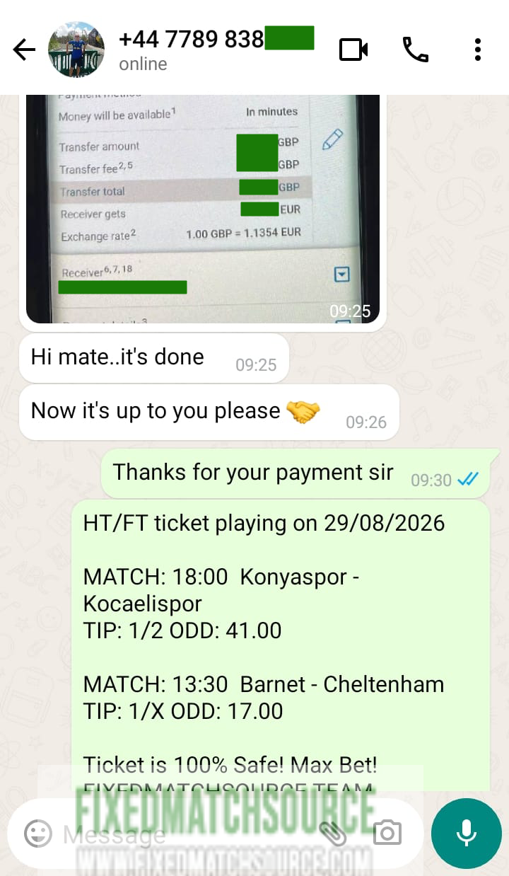 Double Fixed HT/FT Matches 29.08.2026